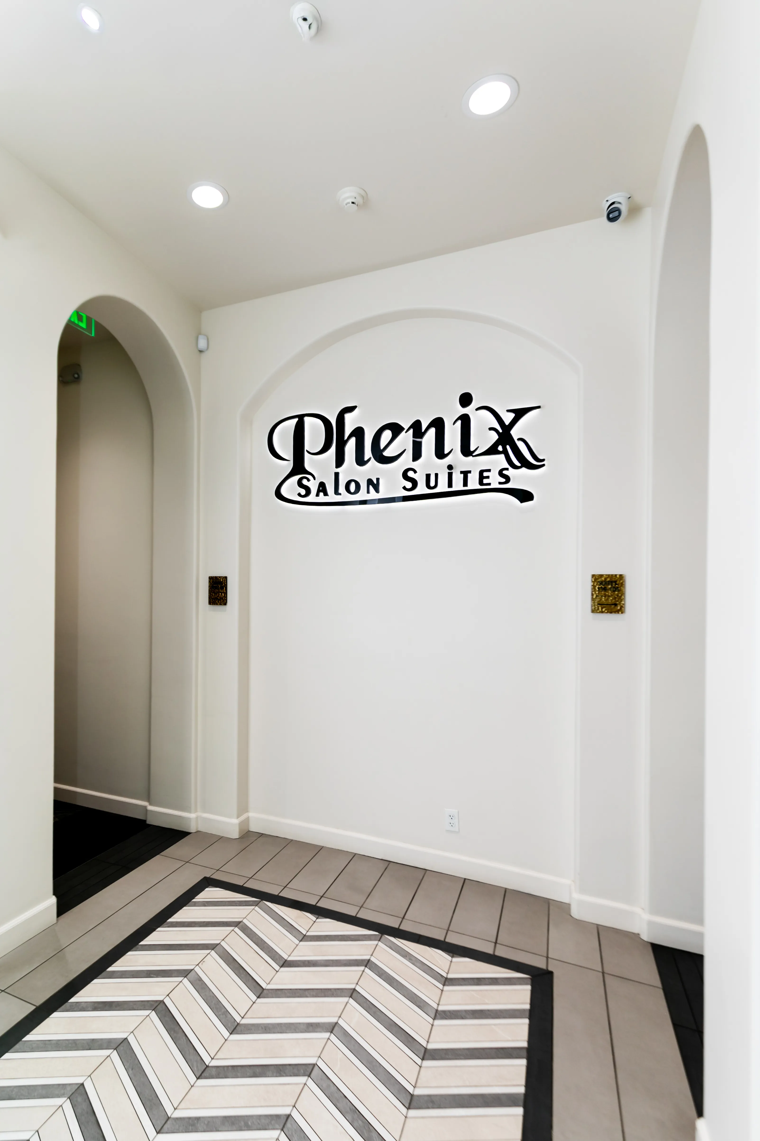 Hallway inside Phenix Salon Suites
